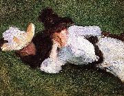 John Singer Sargent Two Girls Lying on the Grass oil painting